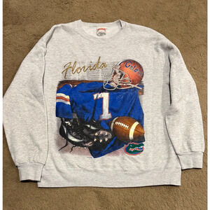 Vintage Nutmeg Florida Gators Sweatshirt Mens Football 1996 Embroidered Size L